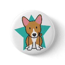 Kawaii Star Basenji Button