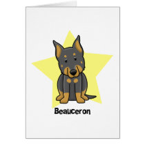Kawaii Star Beauceron Greeting Cards