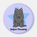 Kawaii Star Belgian Sheepdog Refrigerator Magnet