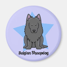Kawaii Star Belgian Sheepdog Refrigerator Magnet
