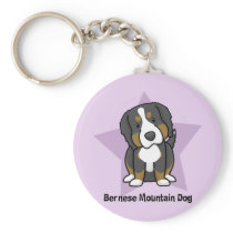 Kawaii Star Bernese Mountain Dog Keychain