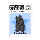 Kawaii Star Black Cropped Brussels Griffon postage