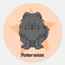 Kawaii Star Black Pomeranian Sticker
