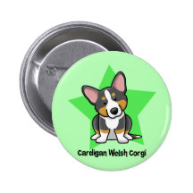 Kawaii Star Black & Tan Cardigan Welsh Corgi Pins
