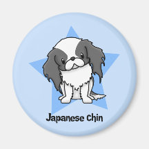 Kawaii Star Blk Japanese Chin Fridge Magnets