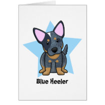 Kawaii Star Blue Heeler Greeting Card