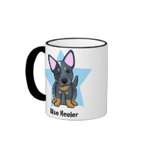 Kawaii Star Blue Heeler mugs by MenagerieMayhem Kawaii Star Blue Heeler mugs