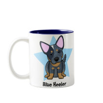 Kawaii Star Blue Heeler mugs by MenagerieMayhem Kawaii Star Blue Heeler mugs