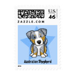 Kawaii Star Blue Merle Australian Shepherd postage