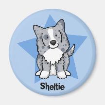 Kawaii Star Blue Sheltie Magnets