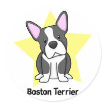 Kawaii Star Boston Terrier stickers by MenagerieMayhem Kawaii Star Boston Terrier stickers