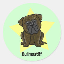 Kawaii Star Brindle Bullmastiff Stickers