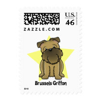 Kawaii Star Brussels Griffon Postage Stamp