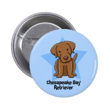 Kawaii Star Chesapeake Bay Retriever Pinback Buttons