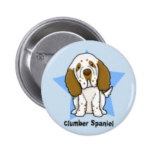 Kawaii Star Clumber Spaniel Button