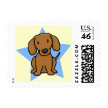 Kawaii Star Dachshund Postage Stamps (Red)
