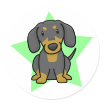 Kawaii Star Dachshund Stickers by MenagerieMayhem Kawaii Star Dachshund Stickers