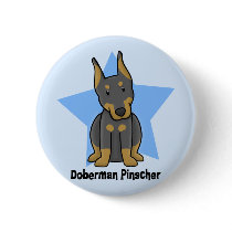 Kawaii Star Doberman Pinscher buttons by MenagerieMayhem Kawaii Star Doberman Pinscher buttons