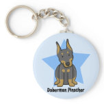 Kawaii Star Doberman Pinscher Keychain
