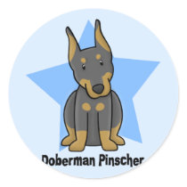 Kawaii Star Doberman Pinscher stickers by MenagerieMayhem Kawaii Star Doberman Pinscher stickers