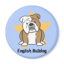 Kawaii Star English Bulldog magnets by MenagerieMayhem Kawaii Star English Bulldog magnets