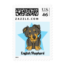 Kawaii Star English Shepherd Postage Stamp