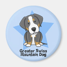 Kawaii Star Greater Swiss Mountain Dog Refrigerator Magnets