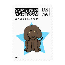 Kawaii Star Irish Water Spaniel Postage Stamps by MenagerieMayhem Kawaii Star Irish Water Spaniel Postage Stamps
