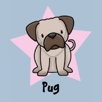 Kawaii Star Pug Ladies TShirt by MenagerieMayhem Kawaii Star Pug Ladies TShirt