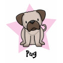 Kawaii Star Pug Ladies TShirt by MenagerieMayhem Kawaii Star Pug Ladies TShirt