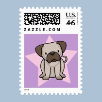 Kawaii Star Pug Postage Stamps by MenagerieMayhem Kawaii Star Pug Postage Stamps