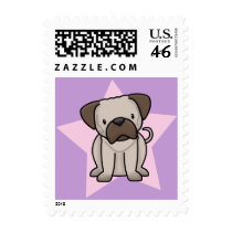 Kawaii Star Pug Postage Stamps by MenagerieMayhem Kawaii Star Pug Postage Stamps