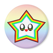 KAWAII STAR RAINBOW HAPPY FACE LUCKY magnets by kawaiifiveo KAWAII STAR RAINBOW HAPPY FACE LUCKY magnets