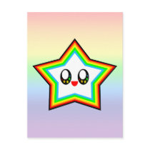 KAWAII STAR RAINBOW HAPPY FACE LUCKY postcards