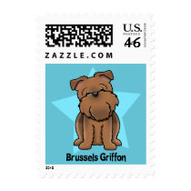 Kawaii Star Red Brussels Griffon Postage
