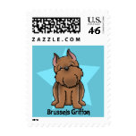Kawaii Star Red Cropped Brussels Griffon postage