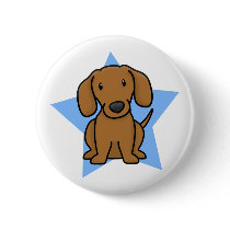 Kawaii Star Red Dachshund Button by MenagerieMayhem Kawaii Star Red Dachshund Button