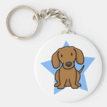 Kawaii Star Red Dachshund Keychain