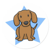 Kawaii Star Red Dachshund Stickers by MenagerieMayhem Kawaii Star Red Dachshund Stickers