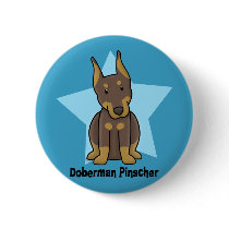 Kawaii Star Red Doberman Pinscher buttons by MenagerieMayhem Kawaii Star Red Doberman Pinscher buttons