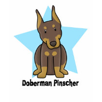 Kawaii Star Red Doberman Pinscher Ladies' t-shirts by MenagerieMayhem Kawaii Star Red Doberman Pinscher Ladies' t-shirts