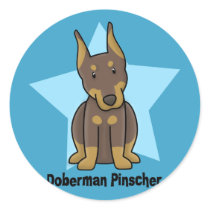 Kawaii Star Red Doberman Pinscher stickers by MenagerieMayhem Kawaii Star Red Doberman Pinscher stickers