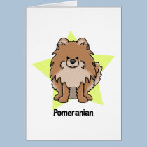 Kawaii Star Red Pomeranian cards