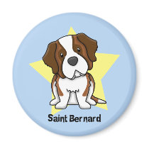 Kawaii Star Saint Bernard Fridge Magnet