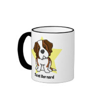 Kawaii Star Saint Bernard Coffee Mugs
