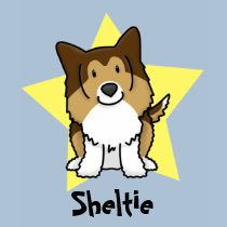 Kawaii Star Sheltie Ladies TShirt by MenagerieMayhem Kawaii Star Sheltie Ladies TShirt