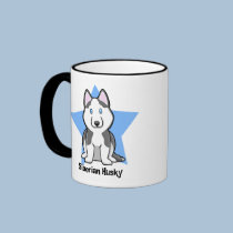 Kawaii Star Siberian Husky mugs