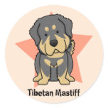 Kawaii Star Tibetan Mastiff Round Sticker