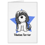 Kawaii Star Tibetan Terrier Greeting Cards