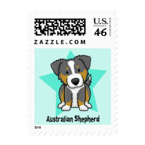 Kawaii Star Tri Australian Shepherd Postage Stamps